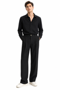 Men's Relaxed Fit Black Formal Trousers