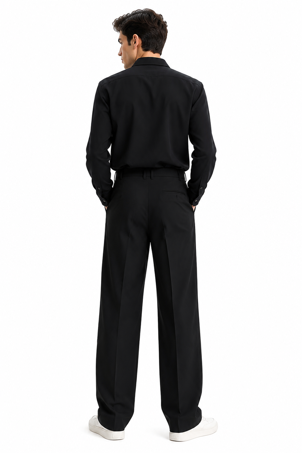 Men's Relaxed Fit Black Formal Trousers